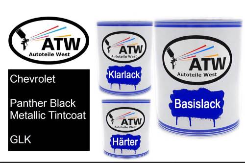 Chevrolet, Panther Black Metallic Tintcoat, GLK: 1L Lackdose + 1L Klarlack + 500ml Härter - Set, von ATW Autoteile West.